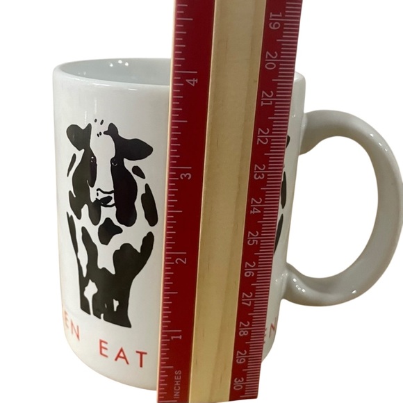 Vintage Papel Eat Chicken Coffee Tea Mug Black and White Jersey Cows Farmhouse - Picture 6 of 7